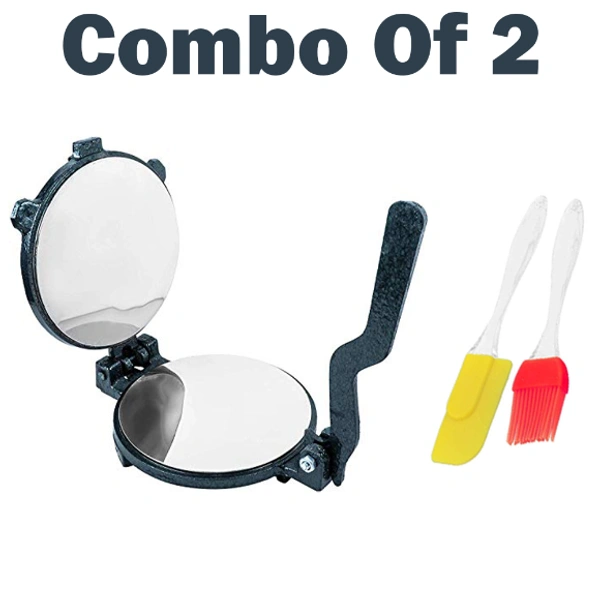 Combo Of 2 Products 1) Heavy Quality Puri Maker, Chapati Press/Maker 2) Silicone Spatula and Brush Set (Color Random)